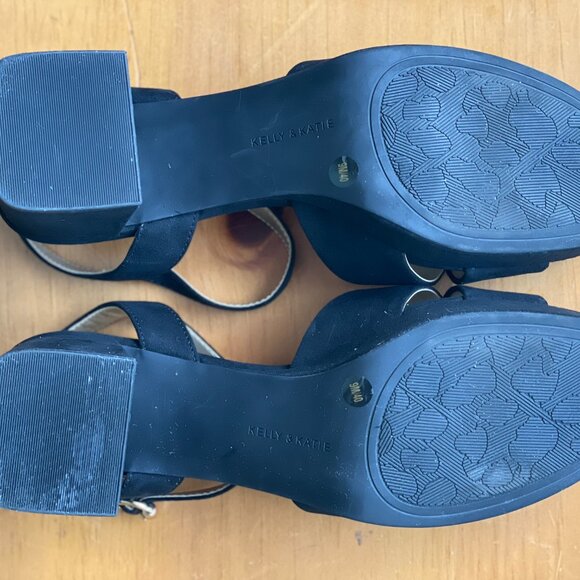 Kelly & Katie Liliena Sz 9 Black Microsuede Platform Sandal (Worn once) - Picture 13 of 16